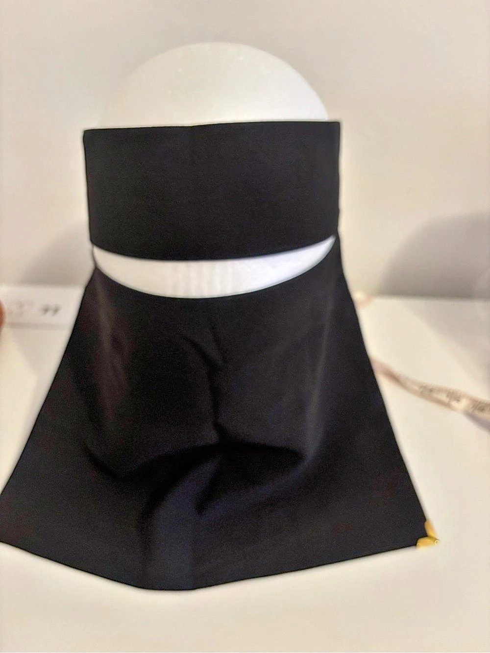 Bedoon Essm Plain Niqab Black Face Mask